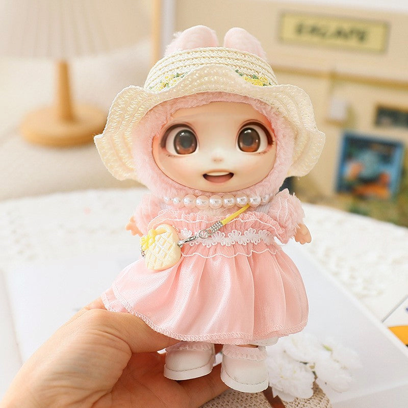 5PCS-Set Cute Hat Shoes Doll Clothes Outfit Set For LABUBU 15CM-17CM Doll, Adorable Dress Up Accessories For Doll - Dolls Not Included