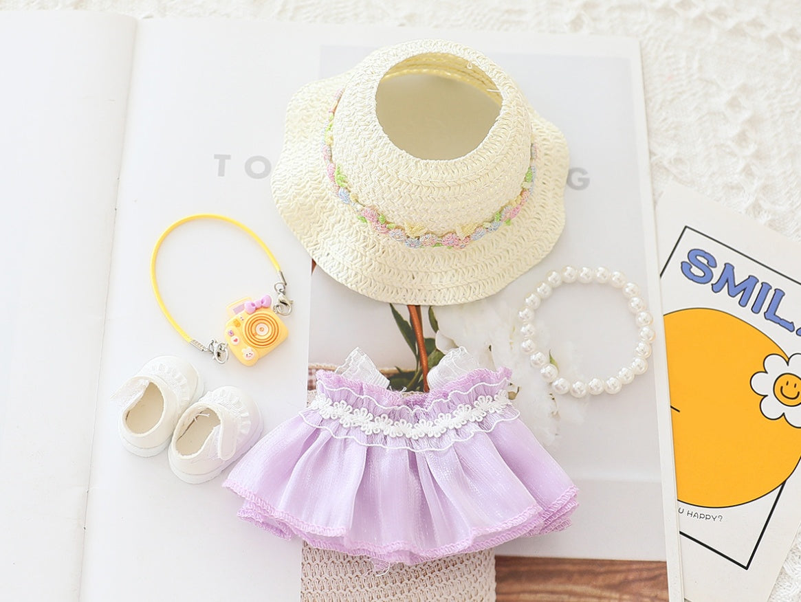 5PCS-Set Cute Hat Shoes Doll Clothes Outfit Set For LABUBU 15CM-17CM Doll, Adorable Dress Up Accessories For Doll - Dolls Not Included