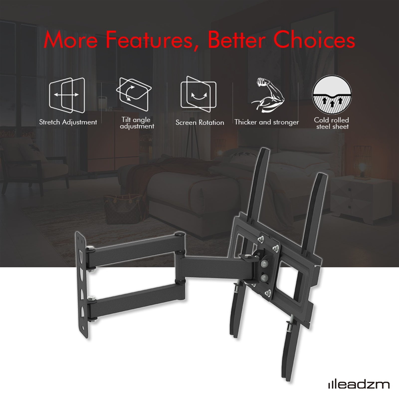 32-65 Inch Single Pendulum Small Base TV Stand TMXD-103 Load Bearing 35KG