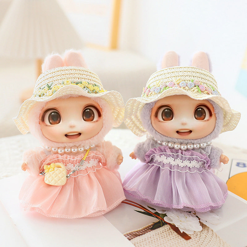 5PCS-Set Cute Hat Shoes Doll Clothes Outfit Set For LABUBU 15CM-17CM Doll, Adorable Dress Up Accessories For Doll - Dolls Not Included