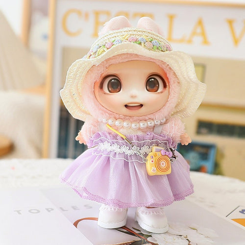 5PCS-Set Cute Hat Shoes Doll Clothes Outfit Set For LABUBU 15CM-17CM Doll, Adorable Dress Up Accessories For Doll - Dolls Not Included